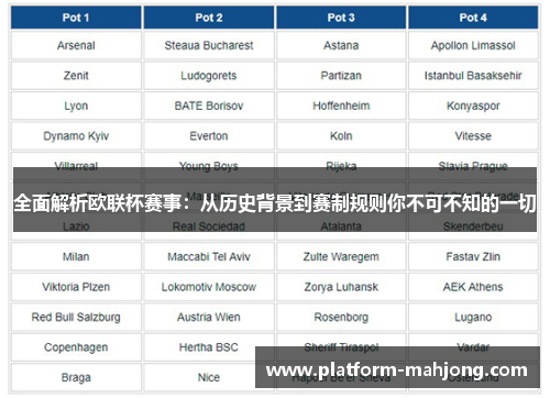 全面解析欧联杯赛事：从历史背景到赛制规则你不可不知的一切
